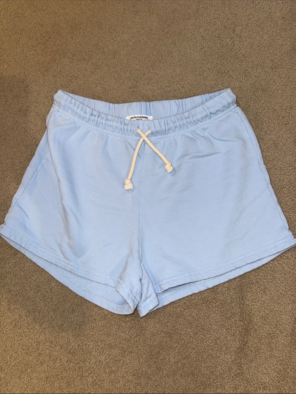 Perfectwhitetee Layla Blue Women's French Terry Shorts Size Small Pacific Blue